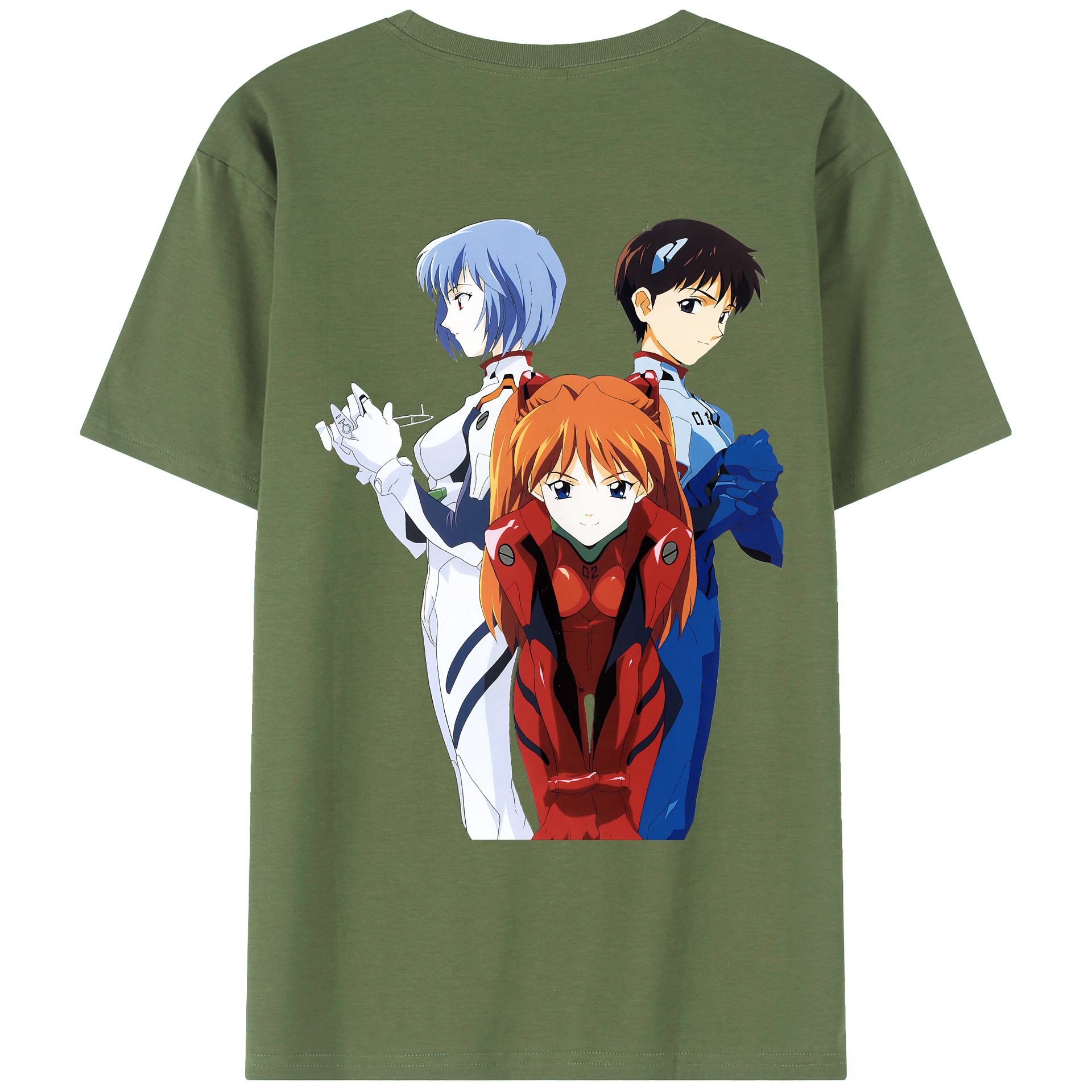 （画像用） EVA 新世紀エヴァンゲリオン 綿100％ メンズ半袖Tシャツ（バックプリント） 通気性